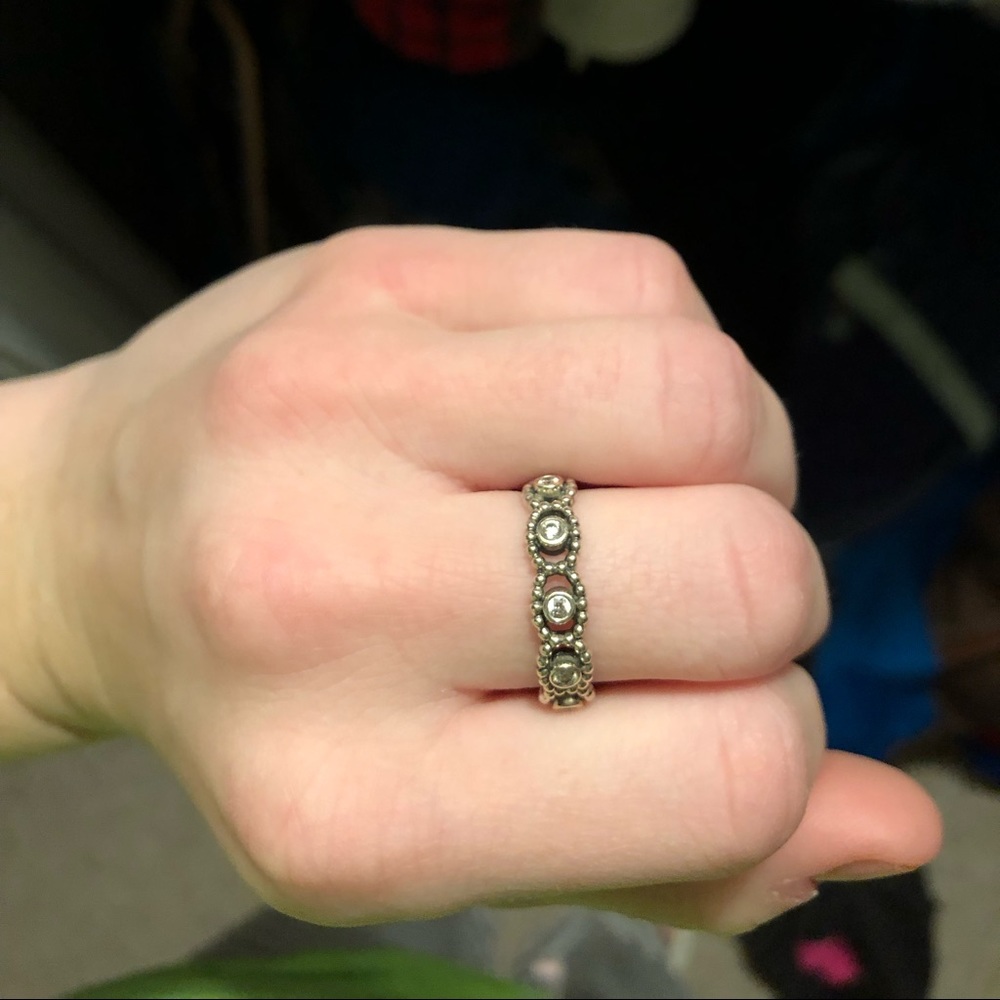 Pandora CZ Silver Majesty Ring, Size 8